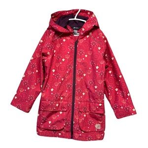 MEC Girls Pink/Red Hooded Raincoat Jacket